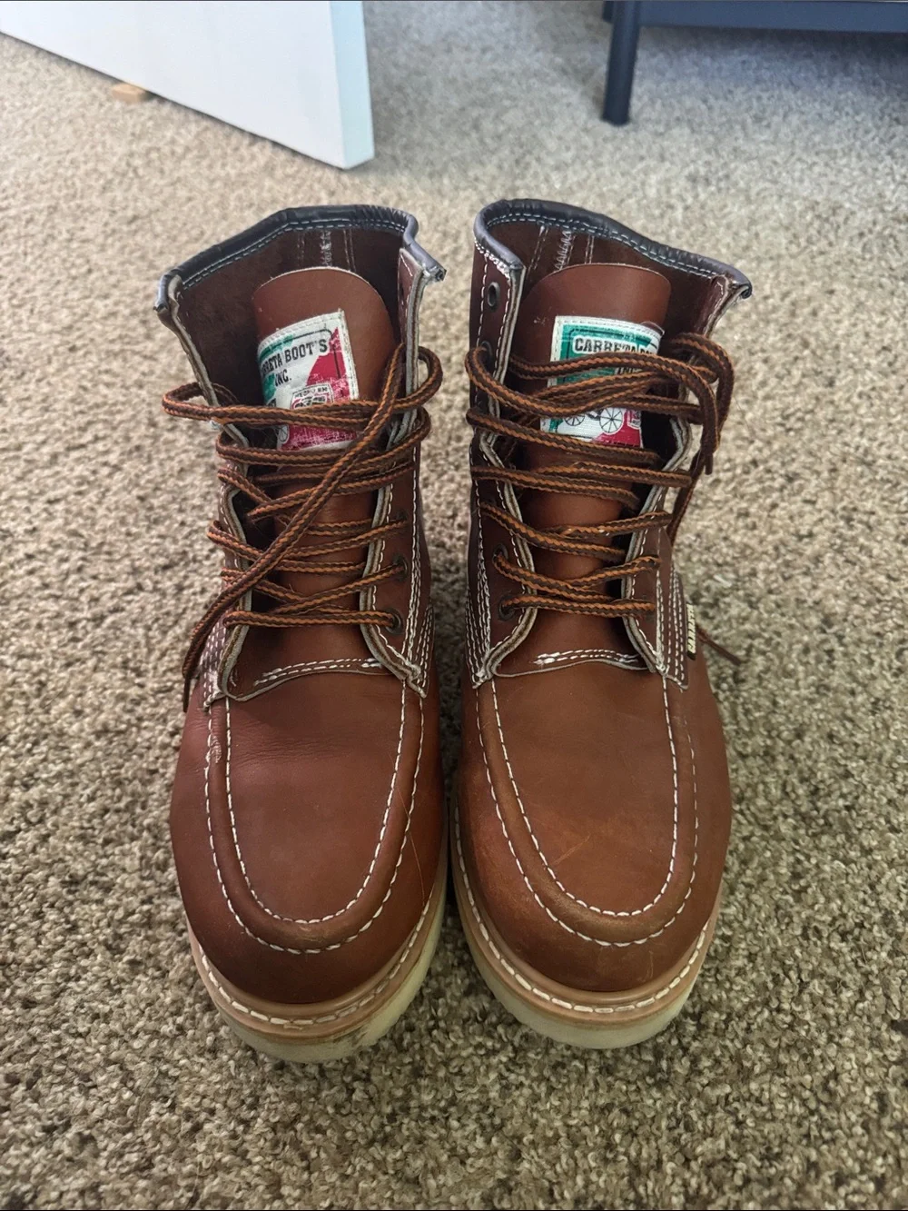 Carreta Brown Leather Work Boots